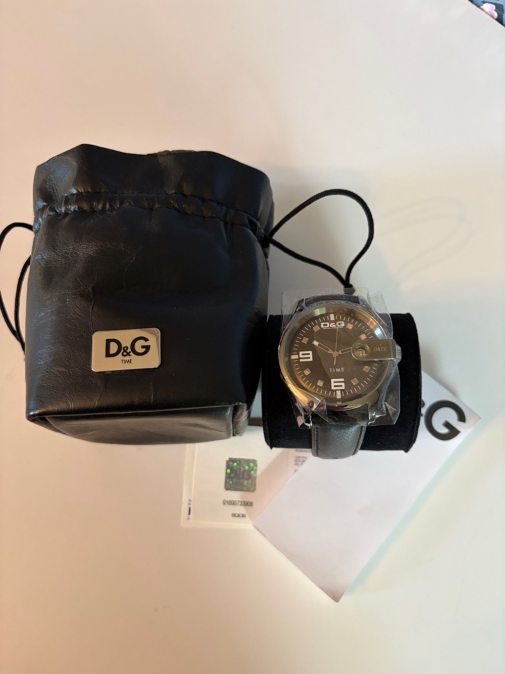 Dolce & Gabbana DW0314 Men's Black Leather Strap Quartz Watch